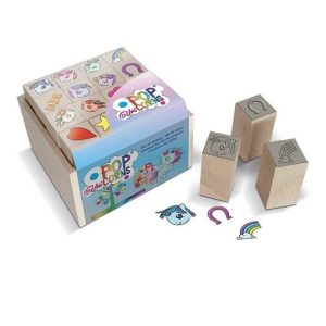SET CASETTA TIMBRINI E PASTELLI UNICORN