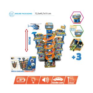 MEGA GARAGE ELETTRICO 9 PIANI 2 VEICOLI IN METALLO